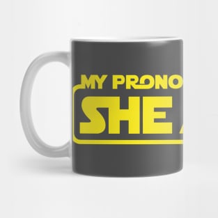 pronouns she her Mug